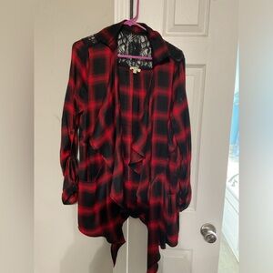 Kori America red and black cardigan
